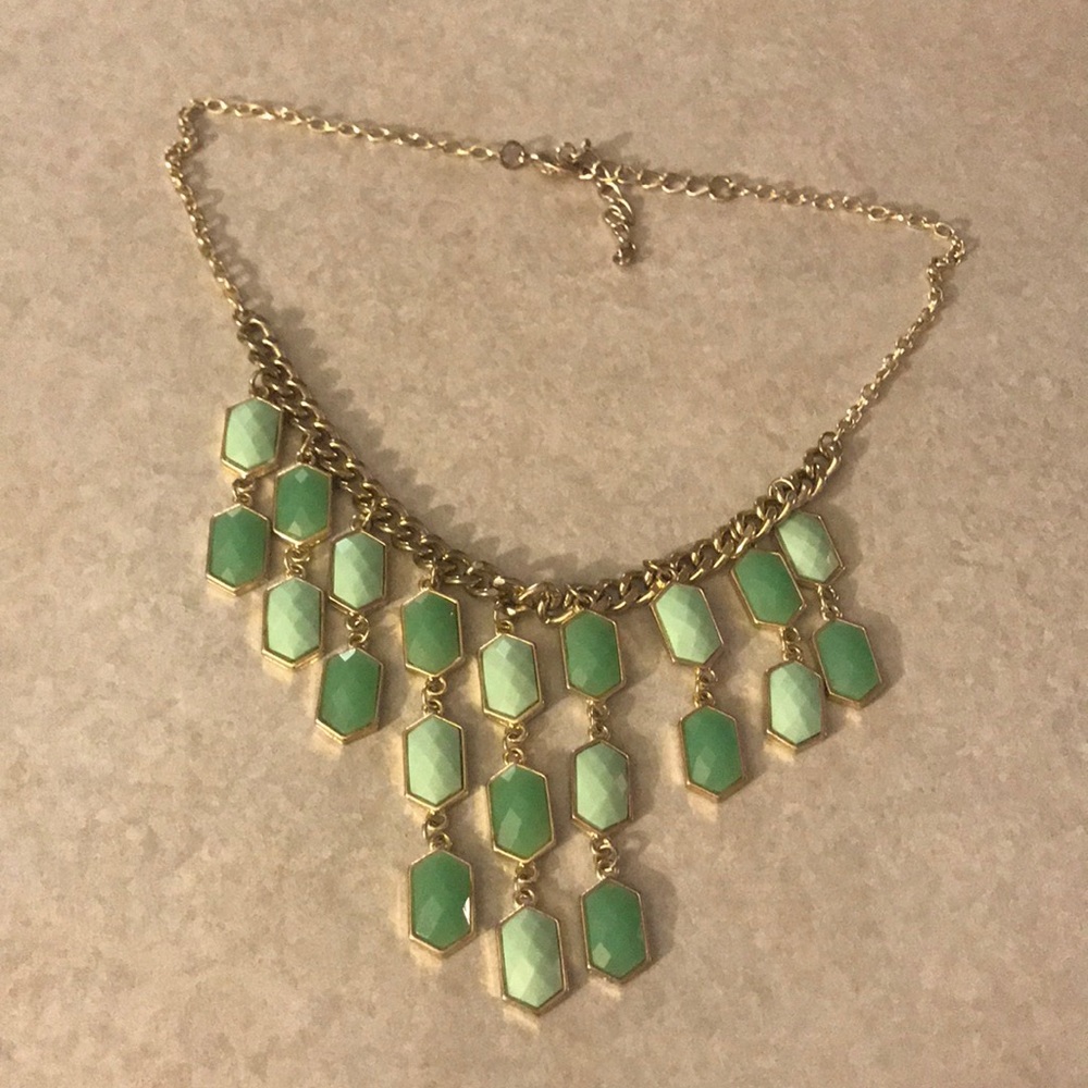 Turquoise and green dangle necklace